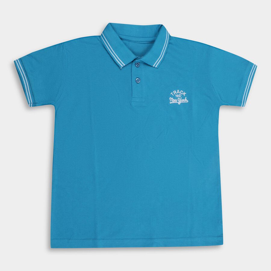 Boys' Half Sleeves T-Shirt , टील ब्लू, large image number null