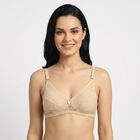 Women's Beige V-Neck Bralette Bra, गहरा पीला, small