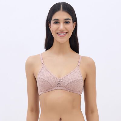 Women's Soft Pink Lace Wire-Free Everyday Bra