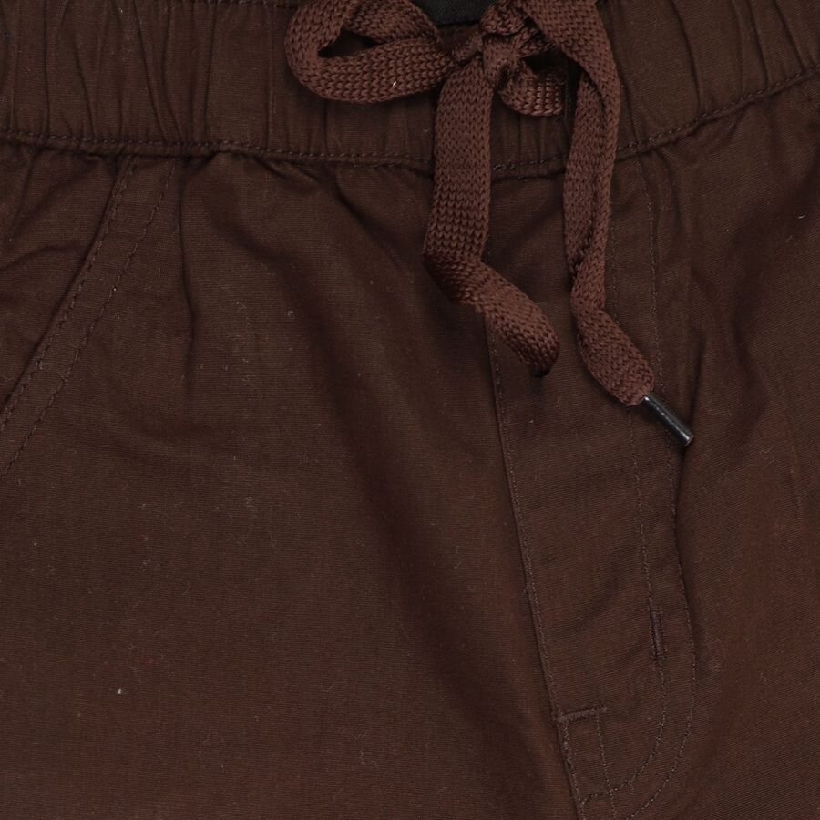 Boys'100% Cotton Trousers, Brown, large image number null