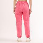 Women's Washed Pink Relaxed Fit Cargo Jogger Track Pants, Pink, small image number null