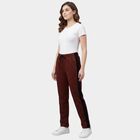 Women's Wine Regular Fit Graphic Print Track Pants, Wine, small