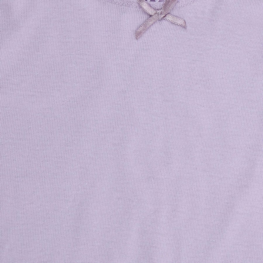 Girls' Lilac Cotton Round Neck Casual Vest, Lilac, large