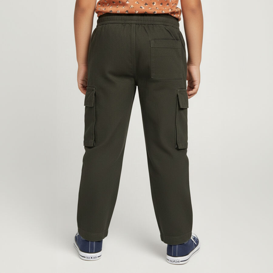Boys' 100% Cotton Trouser, गहरा हरा, large image number null