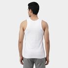 Men's White Cotton Round Neck Classic Vest, सफ़ेद, small