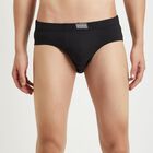 Cotton Solid Brief, Black, small