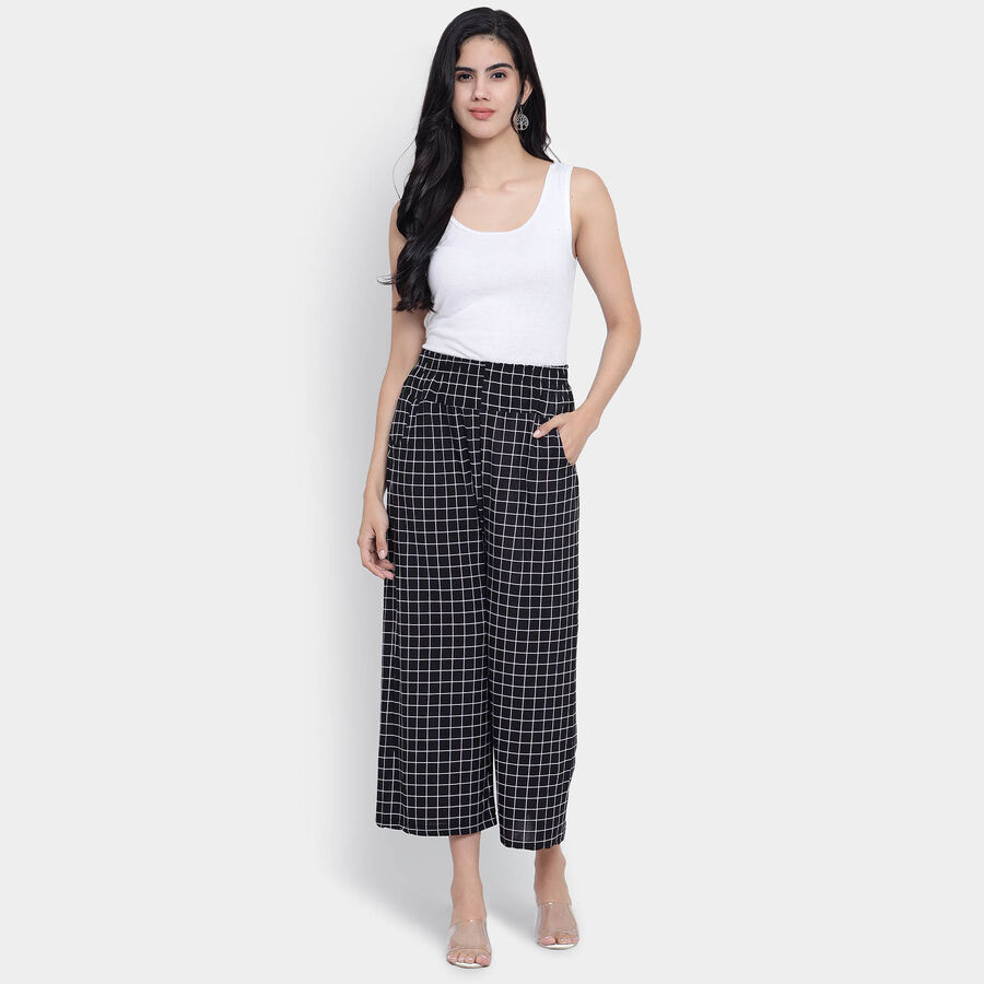 Checks Trousers, Black, large image number null