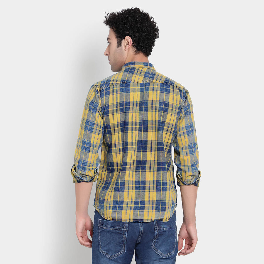 Cotton Checks Casual Shirt, Mustard, large image number null