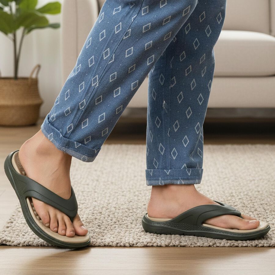 Men's Slipper, ओलिव, large