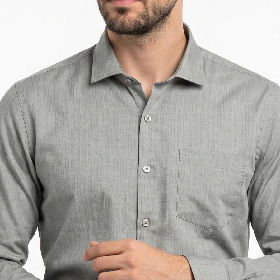 Men's Dark Grey Formal Shirt, Dark Grey, large