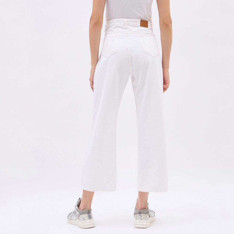 Women's Crisp White High-Rise Wide-Leg Jeans, White, large image number null