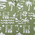 Boys Olive Green Cotton Regular Fit Casual Shirt, ओलिव, small