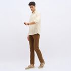 Men's Rich Eggshell White Cotton Classic Collar Casual Shirt, ऑफ व्हाइट, small