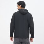 Men's Jet Black Hooded Athleisure Jacket, Black, small