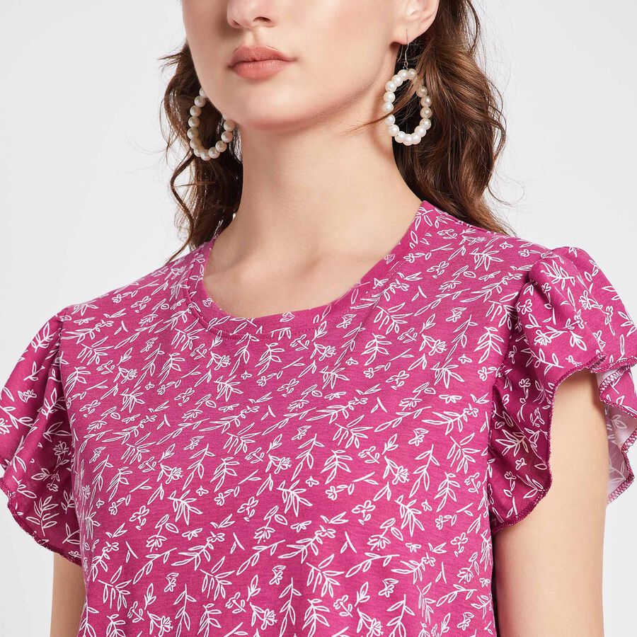 Round Neck T-Shirt, Purple, large image number null