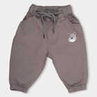 Infants' Muted Taupe Rib Waist Casual Trousers, Dark Grey, small image number null