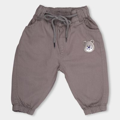 Infants' Muted Taupe Rib Waist Casual Trousers