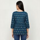 Women's Teal Blue Neck Kurti, Teal Blue, small