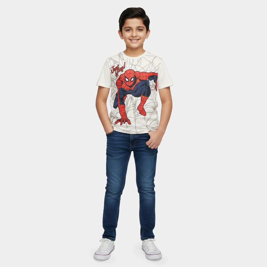 Boys' Half Sleeves T-Shirt, गहरा पीला, large