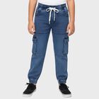 Boys Blue Regular Fit Elasticated Waist Jeans, हल्का नीला, small