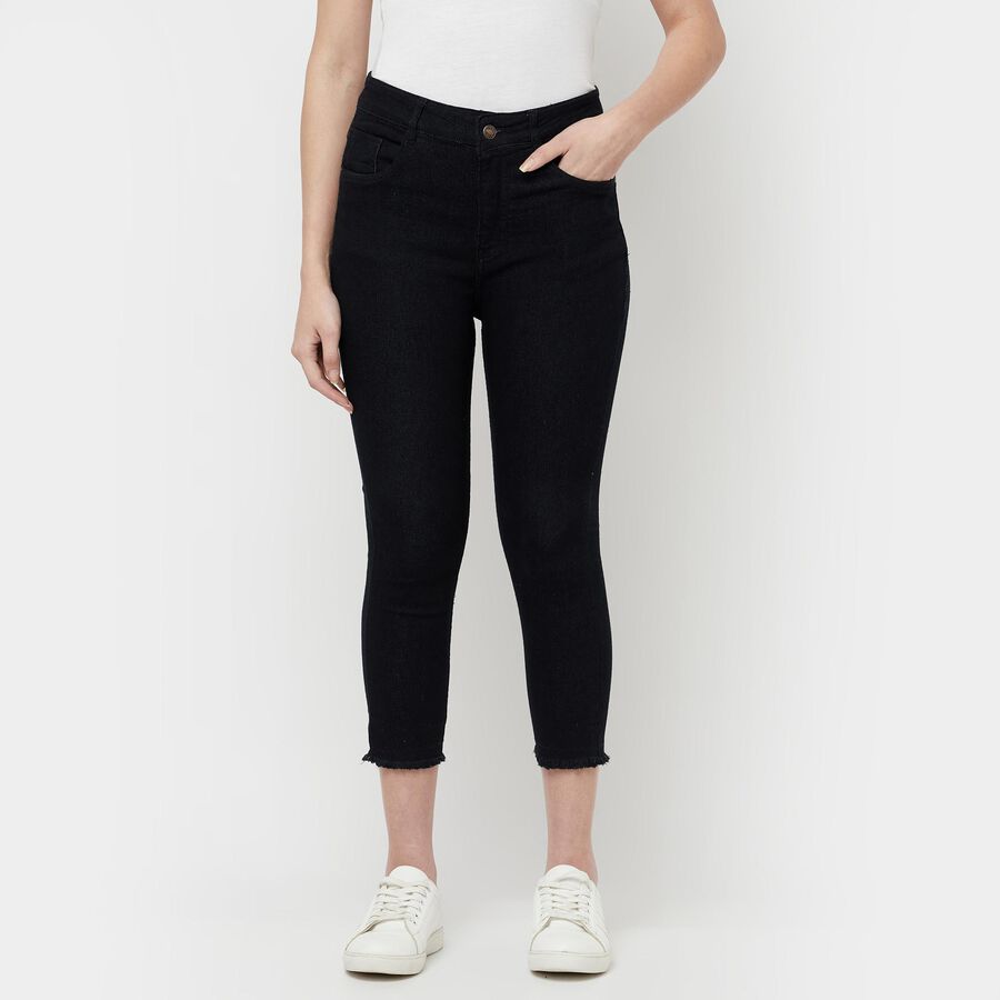 Bleached High Rise Skinny Jeans, Black, large image number null