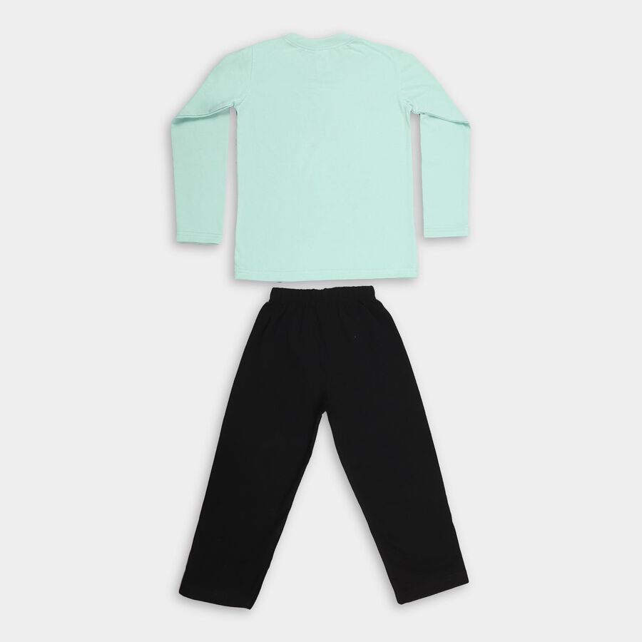 Boys' Light Green Round Neck Graphic Baba Suit, हल्का हरा, large image number null