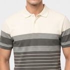Men's Grey Collared Polo Half Sleeve T-Shirt, गहरा ग्रे, small