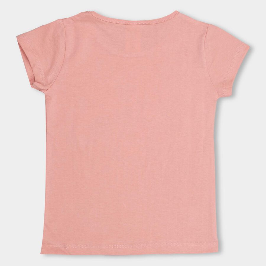 Girls' 100% Cotton T-Shirt , गुलाबी, large image number null