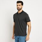 Men's 100% Cotton Collared Half Sleeves T-Shirt , काला, small image number null