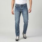 Men's Blue Slim Fit Faded Jeans, गहरा नीला, small