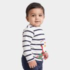 Infants White Cotton Round Neck Regular T-Shirt, White, small