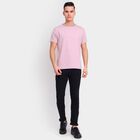 Men's Round Neck Half Sleeves T-Shirt, गुलाबी, small image number null