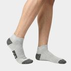 Men's Ankle Length Pack of 3 Socks ( Grey, Charcoal Black ), Charcoal, small