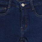 Girls' Navy Blue Regular Fit Stretchable Jeans, Dark Blue, small