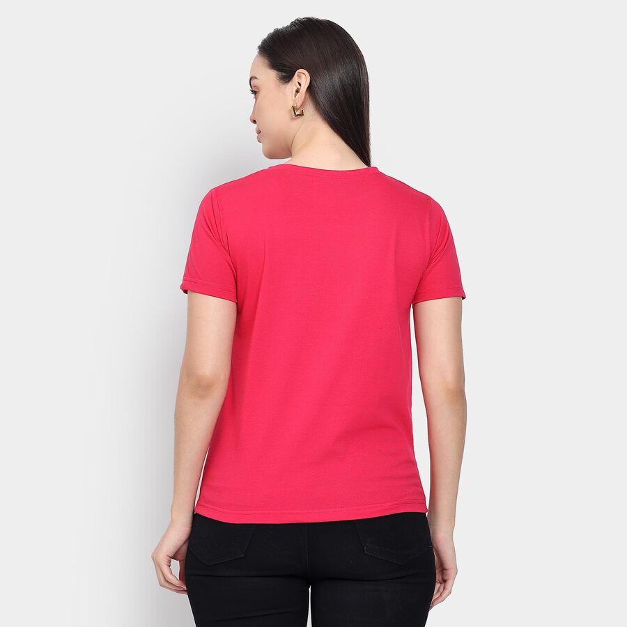 Ladies' Round Neck T-Shirt , रानी (फ्यूशिया), large image number null