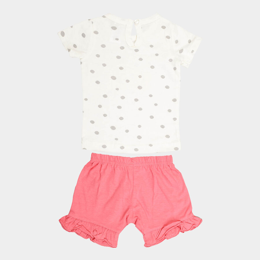 Infants Cotton Shorts Set, Off White, large image number null