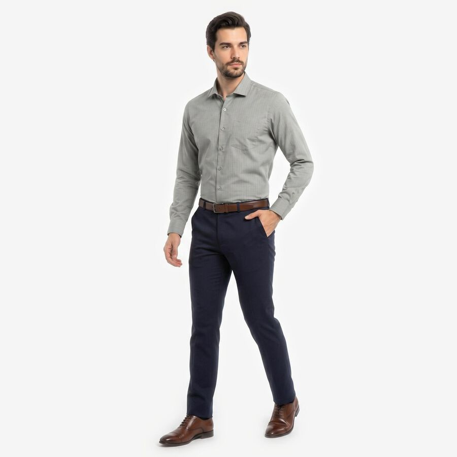 Men's Dark Grey Formal Shirt, Dark Grey, large