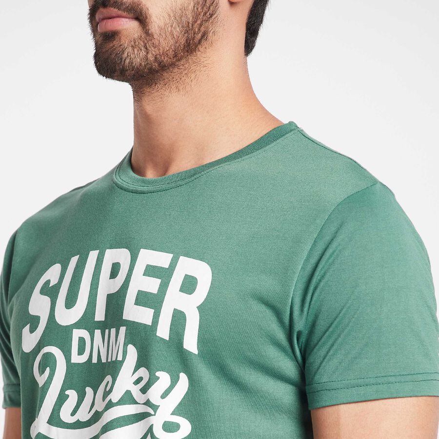 Round Neck T-Shirt, Dark Green, large image number null