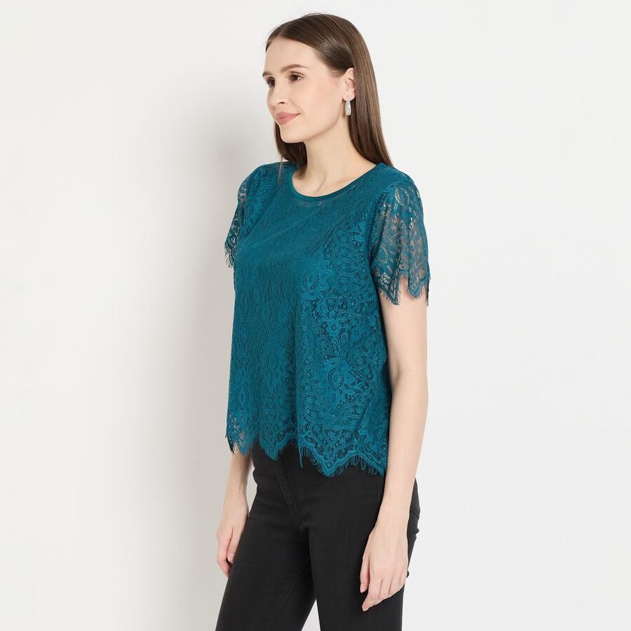 Ladies' Top, Teal Blue, large image number null