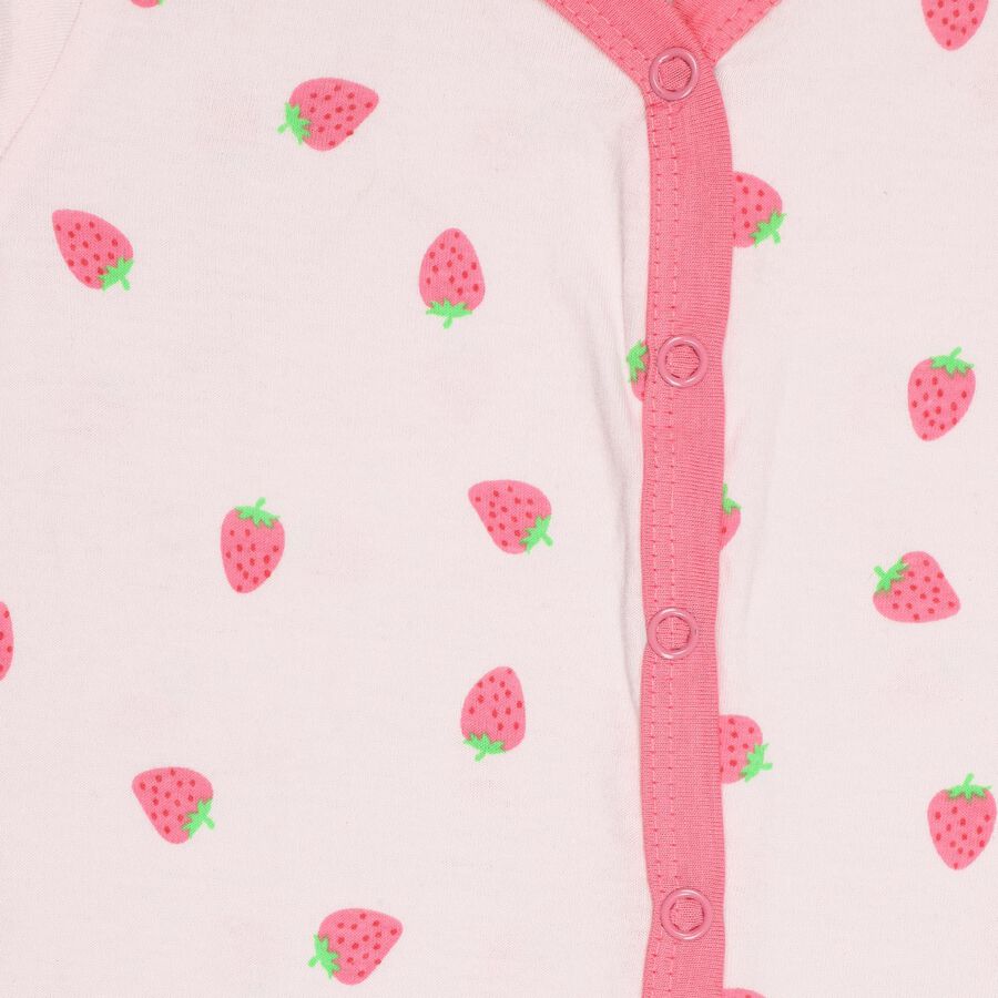 Infants' Light Pink Cotton V-Neck Casual T-Shirt, Light Pink, large image number null