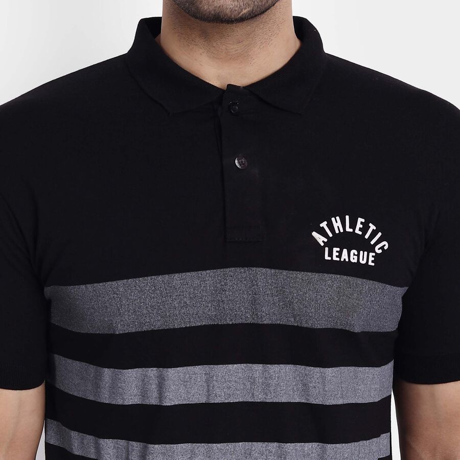 Stripes Polo Shirt, Black, large image number null