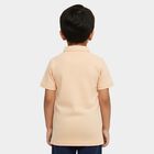 Boys' Soft Peach Cotton Polo Collar Classic T-Shirt, पीच, small