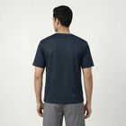 Men's Blue Round Neck Athleisure Drifit T-Shirt, टील ब्लू, small