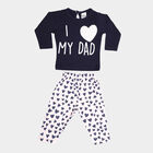 Infants Cotton Round Neck Hipster Set, Navy Blue, small image number null