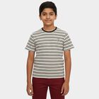 Boys' Olive Green Crew Neck Graphic Printed T-Shirt, ओलिव, small