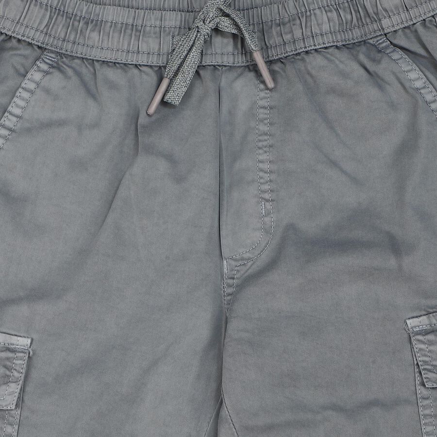 Boys Grey Regular Fit Cargo Trousers, Light Grey, large