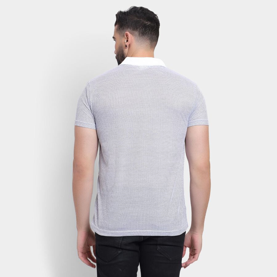 Men's Collared Half Sleeves T-Shirt, White, large