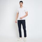 Men's Slim Fit Casual Trousers, Navy Blue, small image number null
