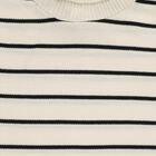 Girls Black and White Turtleneck Striped Pullover, Black, small image number null