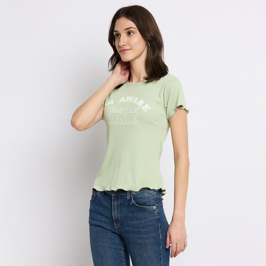 Ladies' Round Neck T-Shirt, Light Green, large image number null